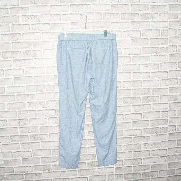 VINCE Large Light Blue Belted Casual Pants Soft Cotton - Picture 4 of 11